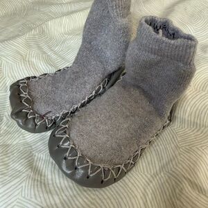 Gray Hanna Andersson Moccasin Slippers